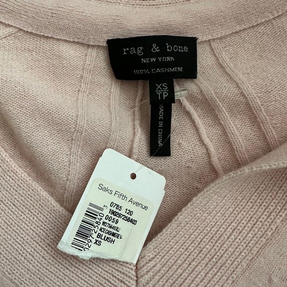 Rag & Bone Ace Cashmere Sweater Blush Pink - Picture 8 of 9